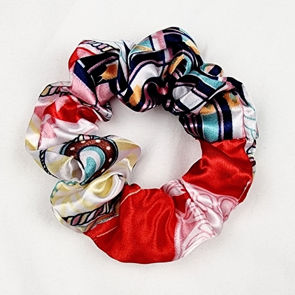 4 FOR $16 🔥Multi Color Satin Scrunchie Hair Tie - Picture 4 of 5